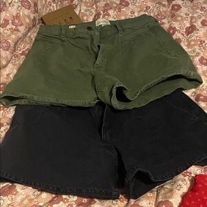 Universal Thread High Waist Green and Black Shorts